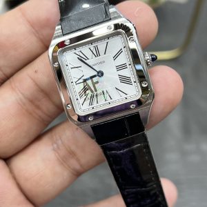 Alternative view of AF Cartier Santos Quartz Collection / 37.4mm x 27.3mm Small Size / Powered by Swiss Ronda Quartz Movement